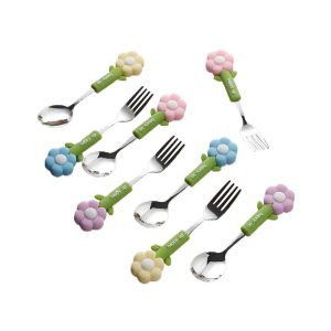 Food Grade Flower Kids Fork And Spoon